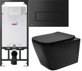 Струкура за вграждане Alcaplast с черна тоалетна